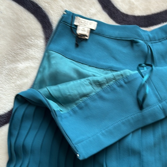 J Crew Pleated Midi Skirt Teal - Picture 3 of 3